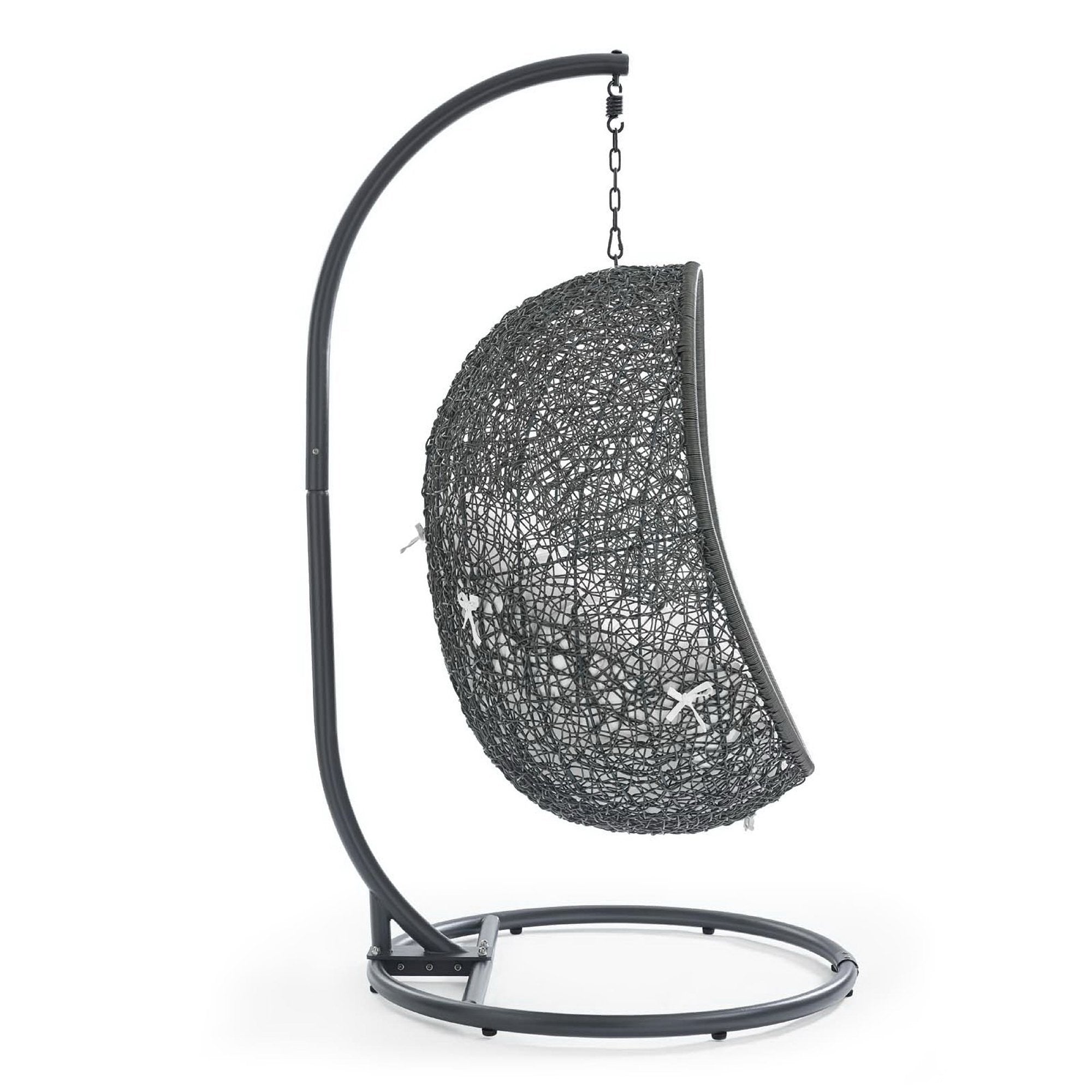 Hide Outdoor Patio Swing Chair With Stand - Gray White