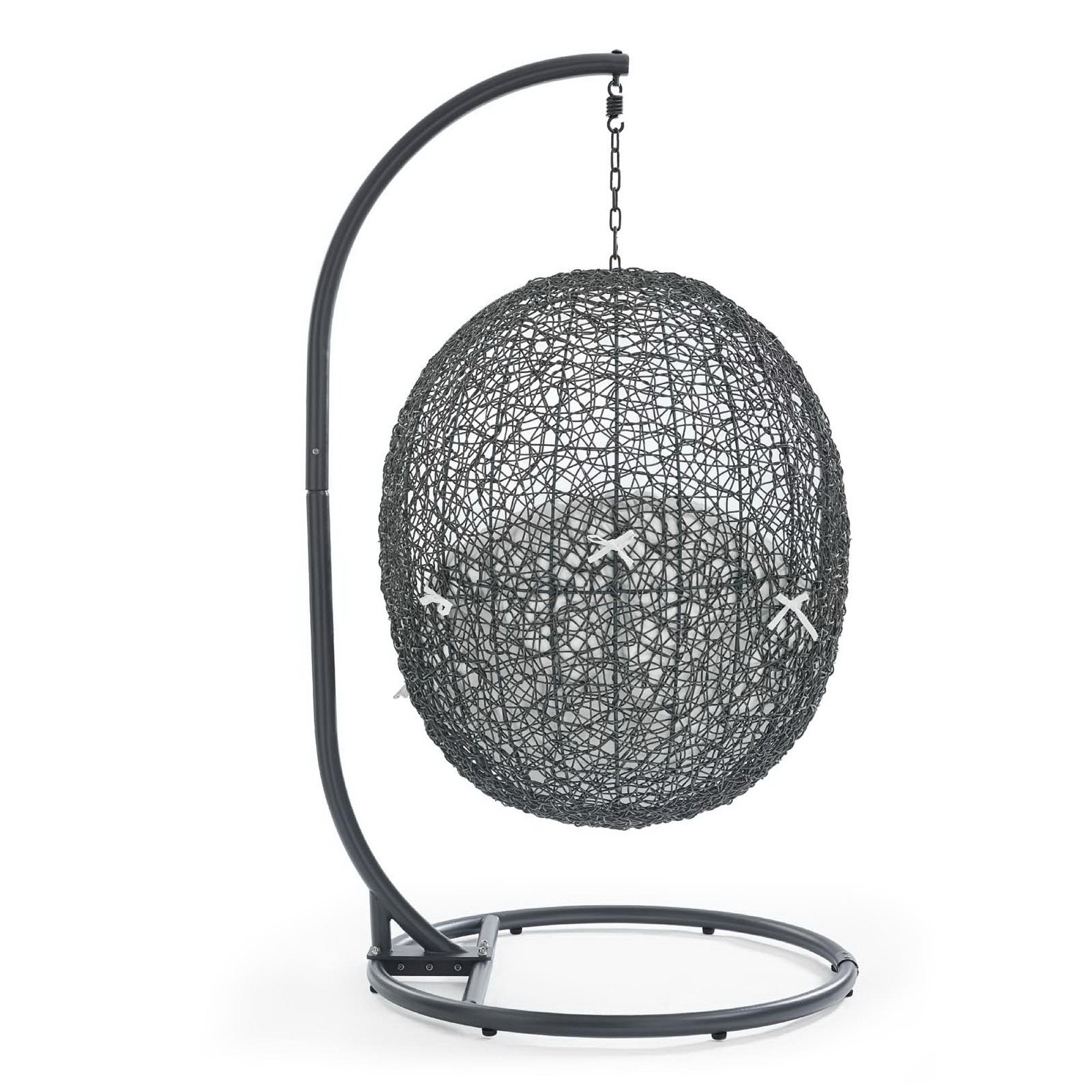 Hide Outdoor Patio Swing Chair With Stand - Gray White