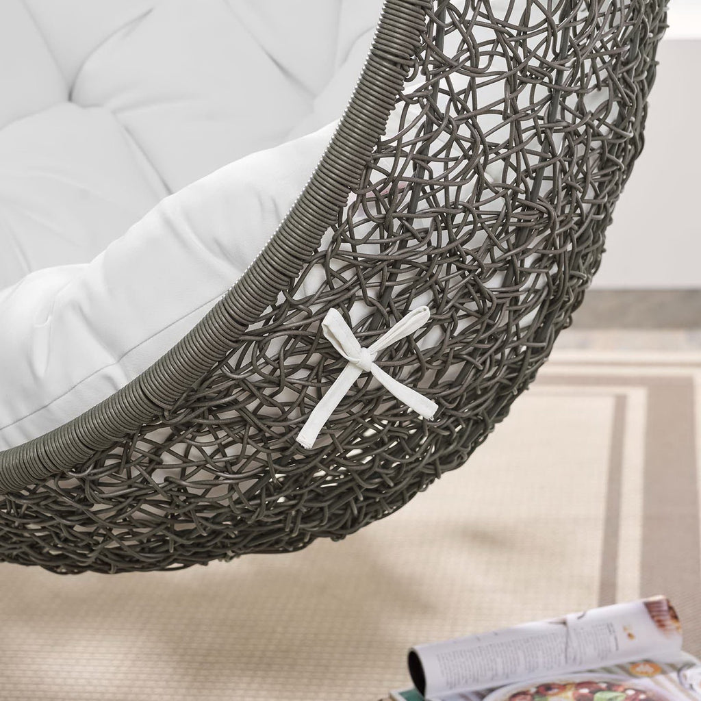 Hide Outdoor Patio Swing Chair With Stand - Gray White