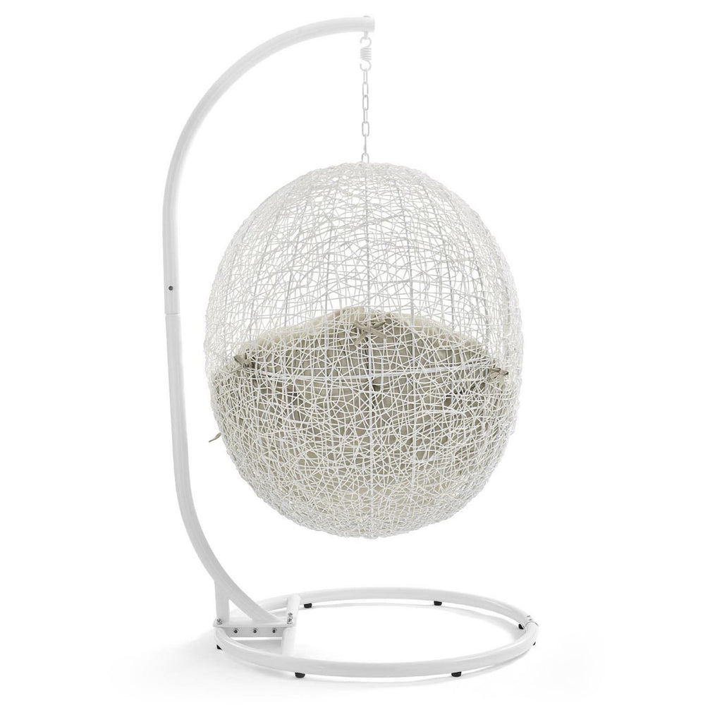 Hide Outdoor Patio Swing Chair With Stand - White Beige
