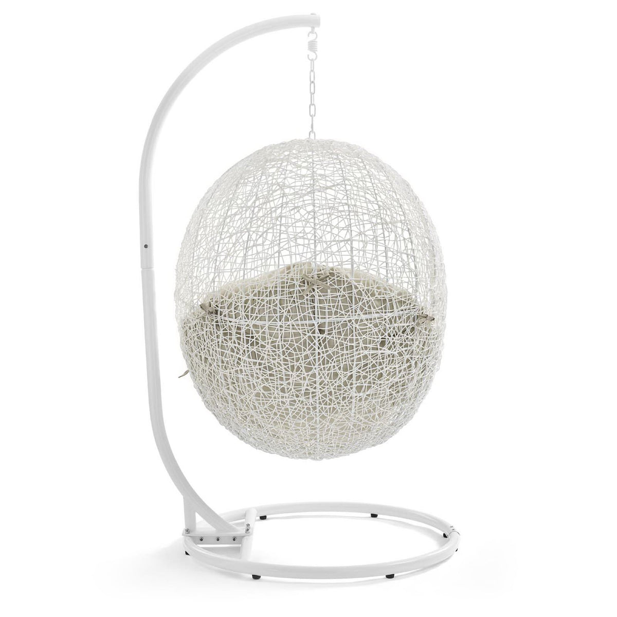Hide Outdoor Patio Swing Chair With Stand - White Beige