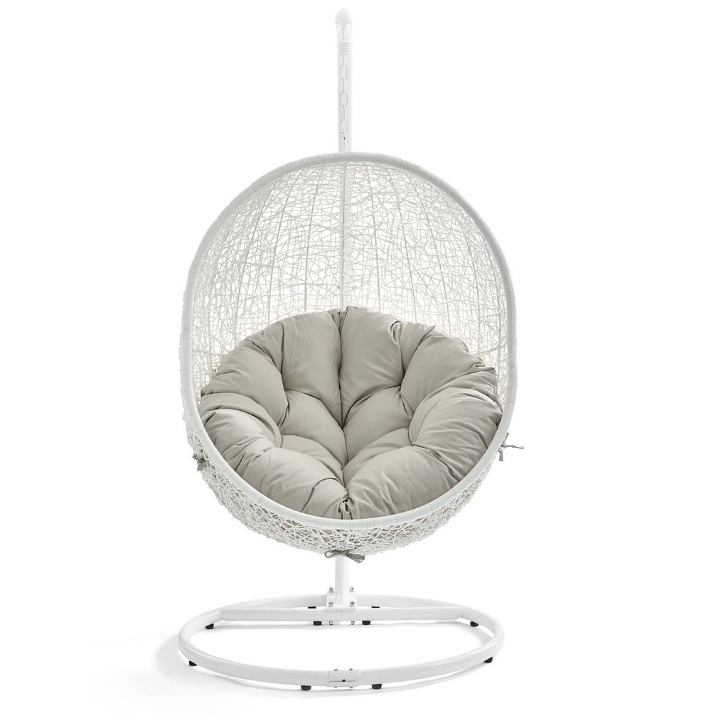 Hide Outdoor Patio Swing Chair With Stand - White Beige