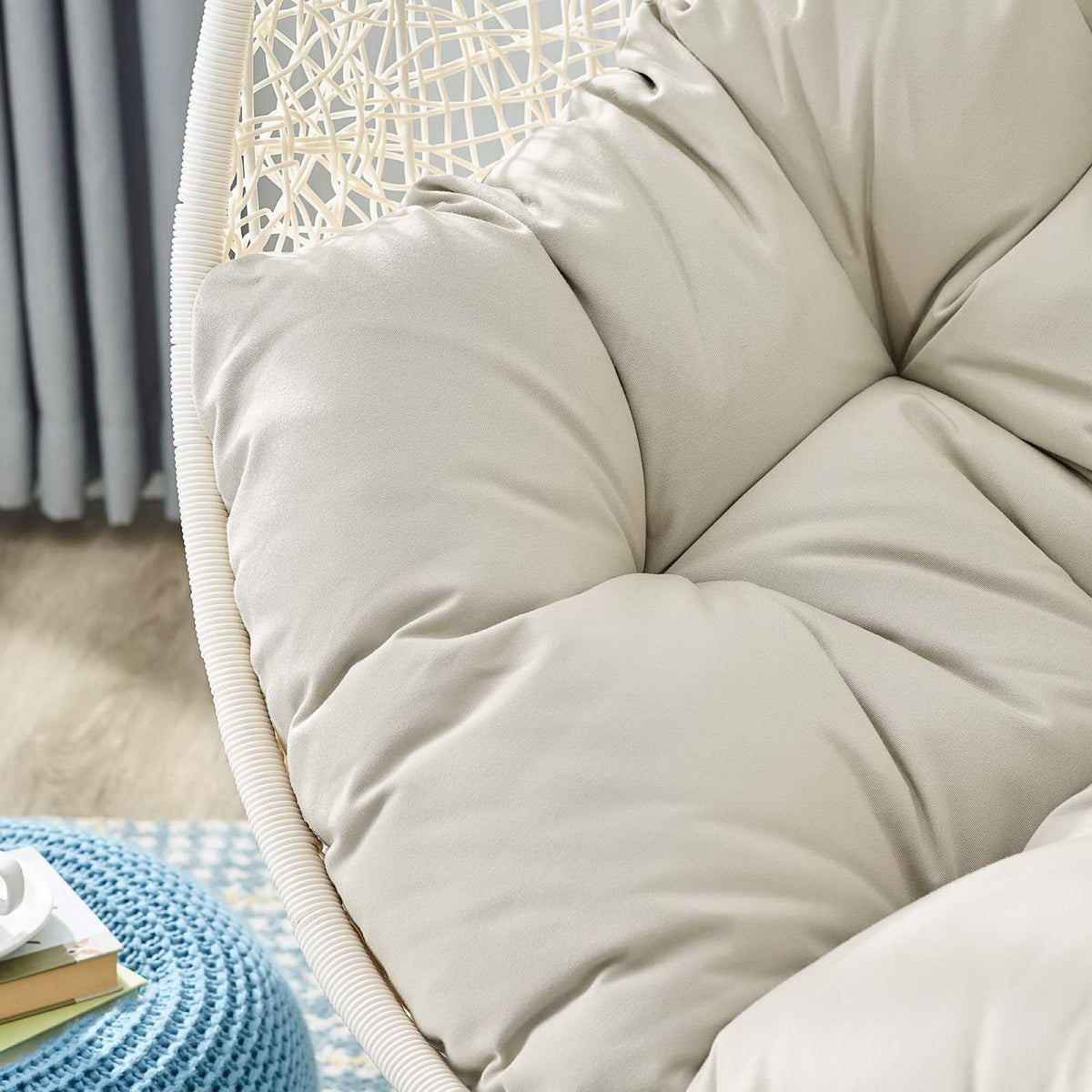 Hide Outdoor Patio Swing Chair With Stand - White Beige