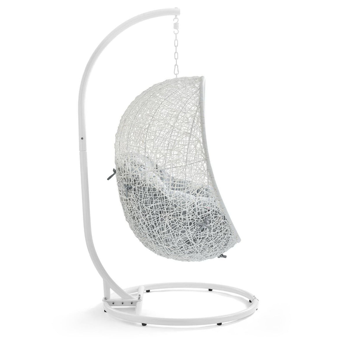 Hide Outdoor Patio Swing Chair With Stand - White Gray
