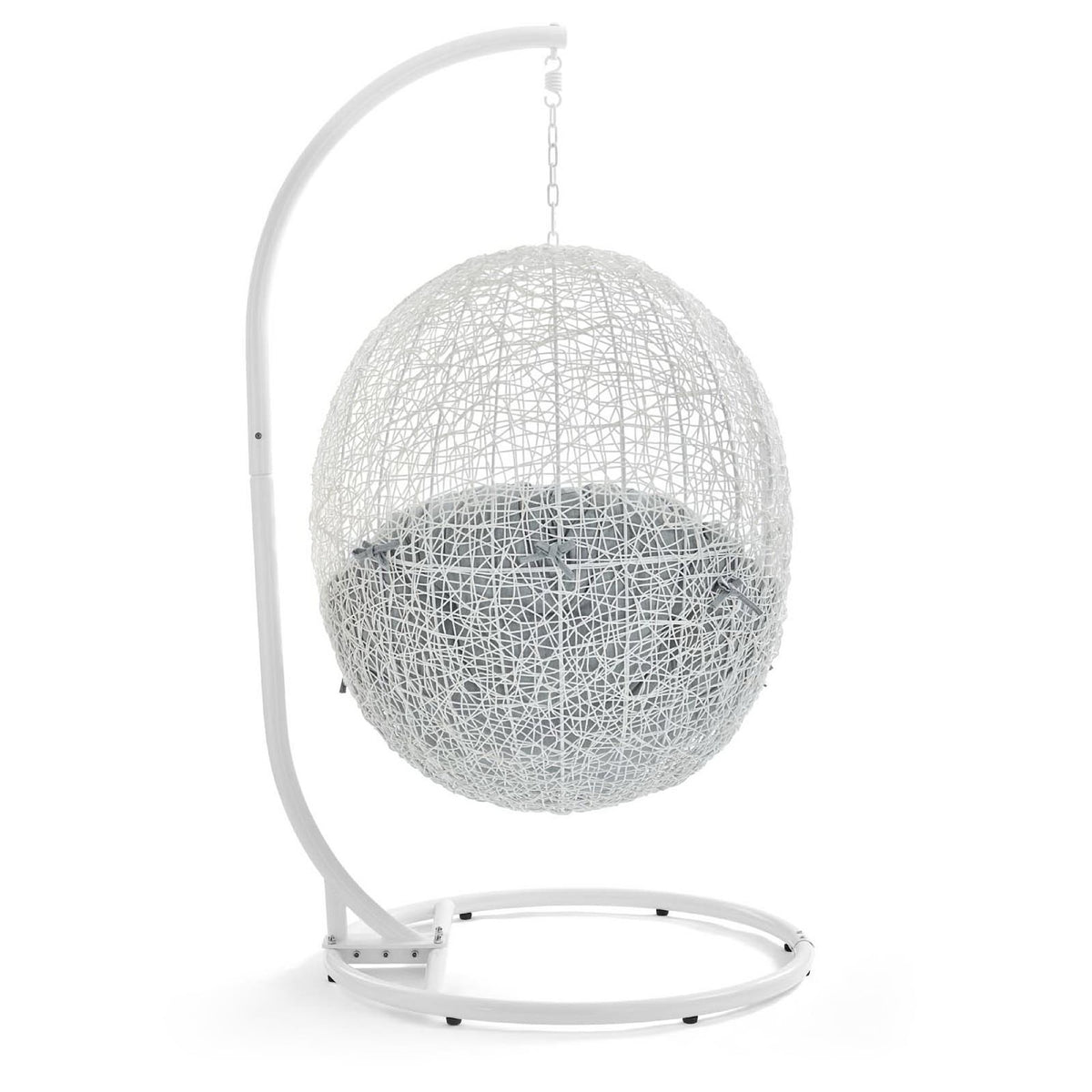 Hide Outdoor Patio Swing Chair With Stand - White Gray