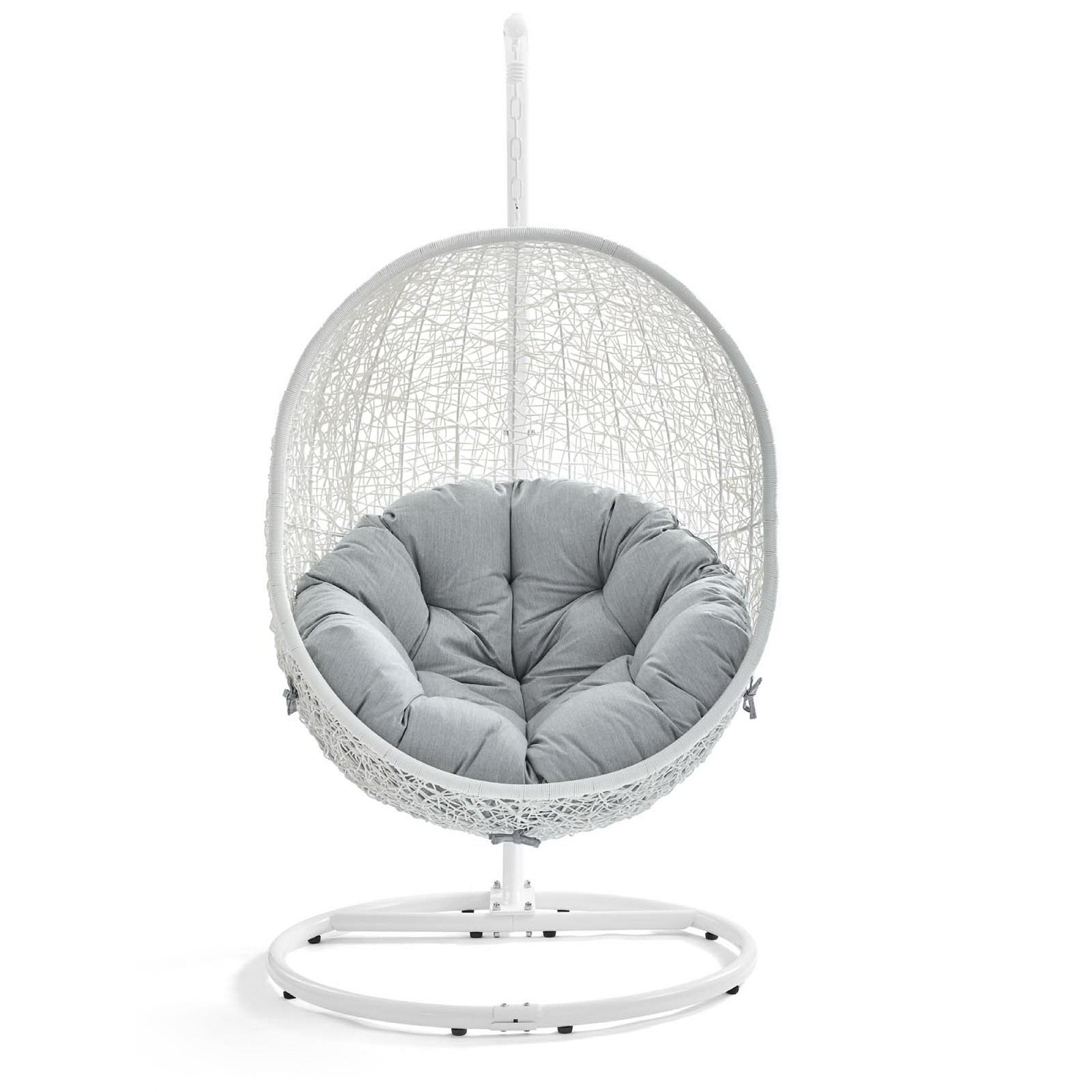 Hide Outdoor Patio Swing Chair With Stand - White Gray