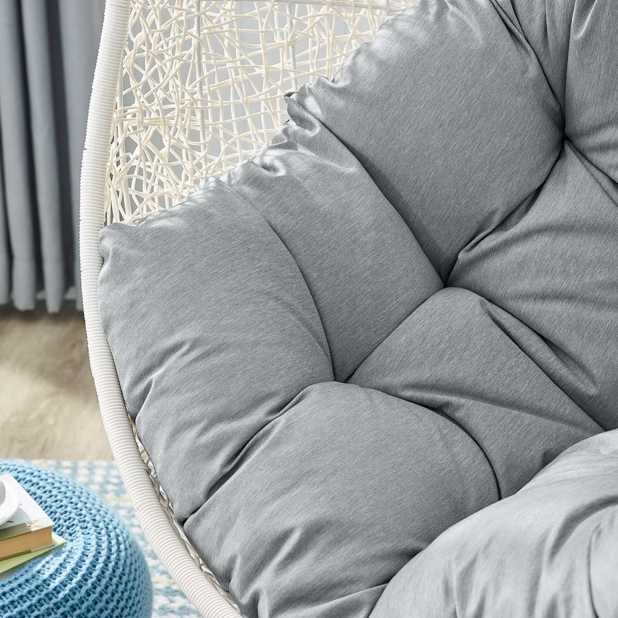 Hide Outdoor Patio Swing Chair With Stand - White Gray