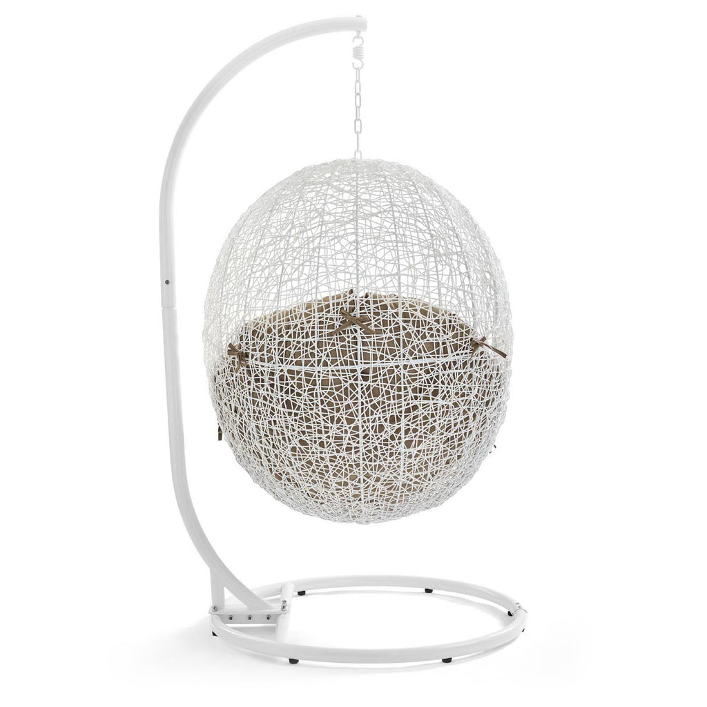 Hide Outdoor Patio Swing Chair With Stand - White Mocha