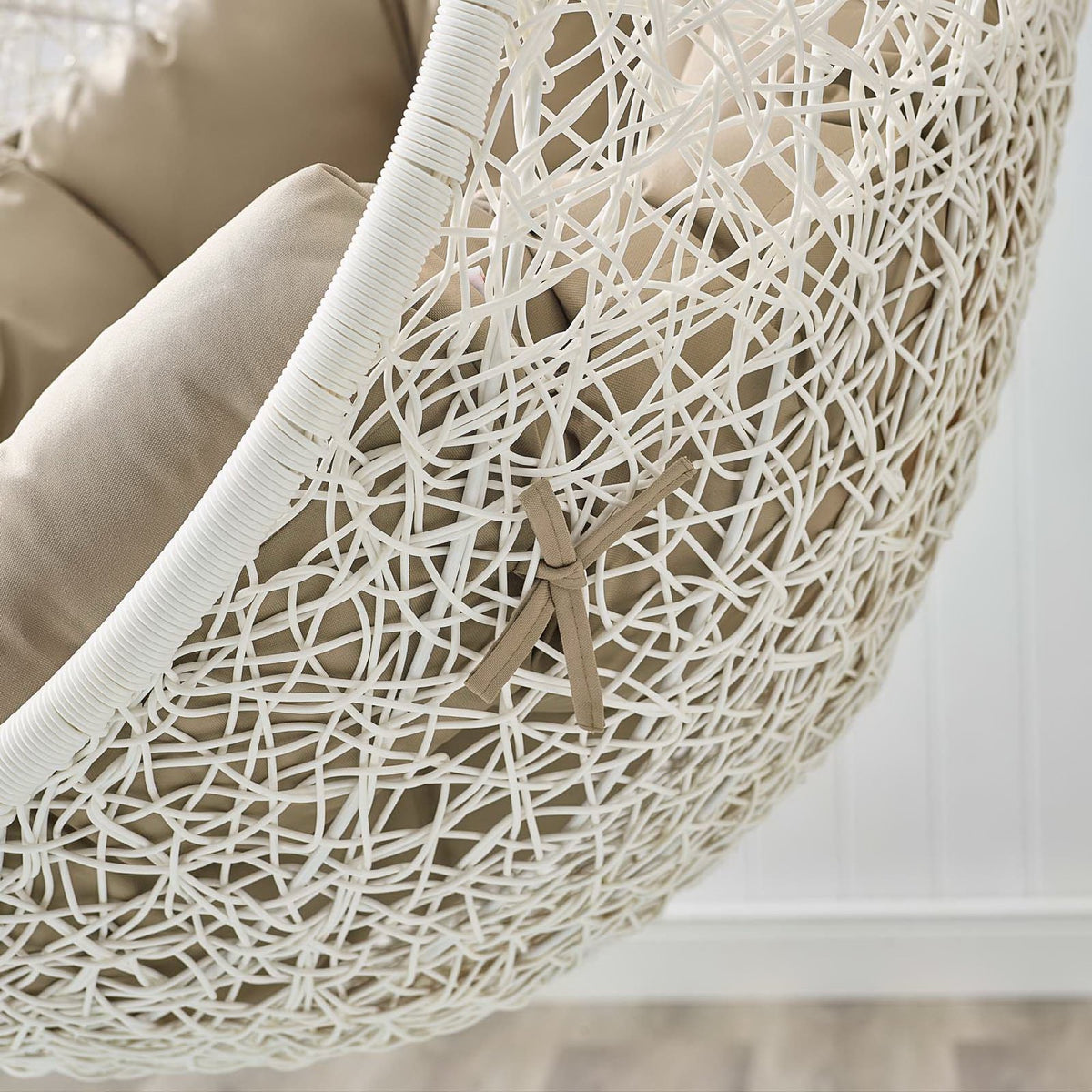 Hide Outdoor Patio Swing Chair With Stand - White Mocha