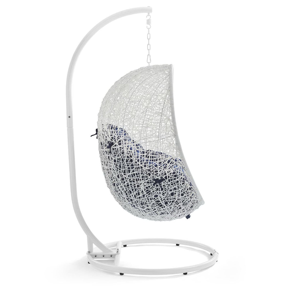 Hide Outdoor Patio Swing Chair With Stand - White Navy
