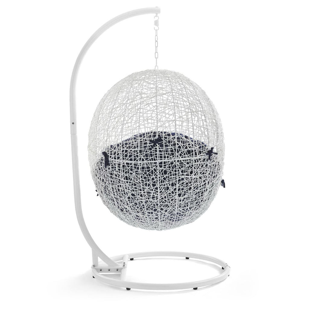 Hide Outdoor Patio Swing Chair With Stand - White Navy