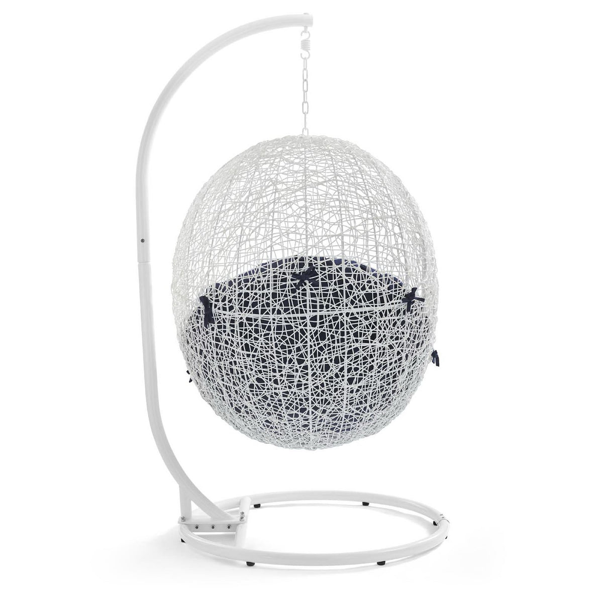 Hide Outdoor Patio Swing Chair With Stand - White Navy