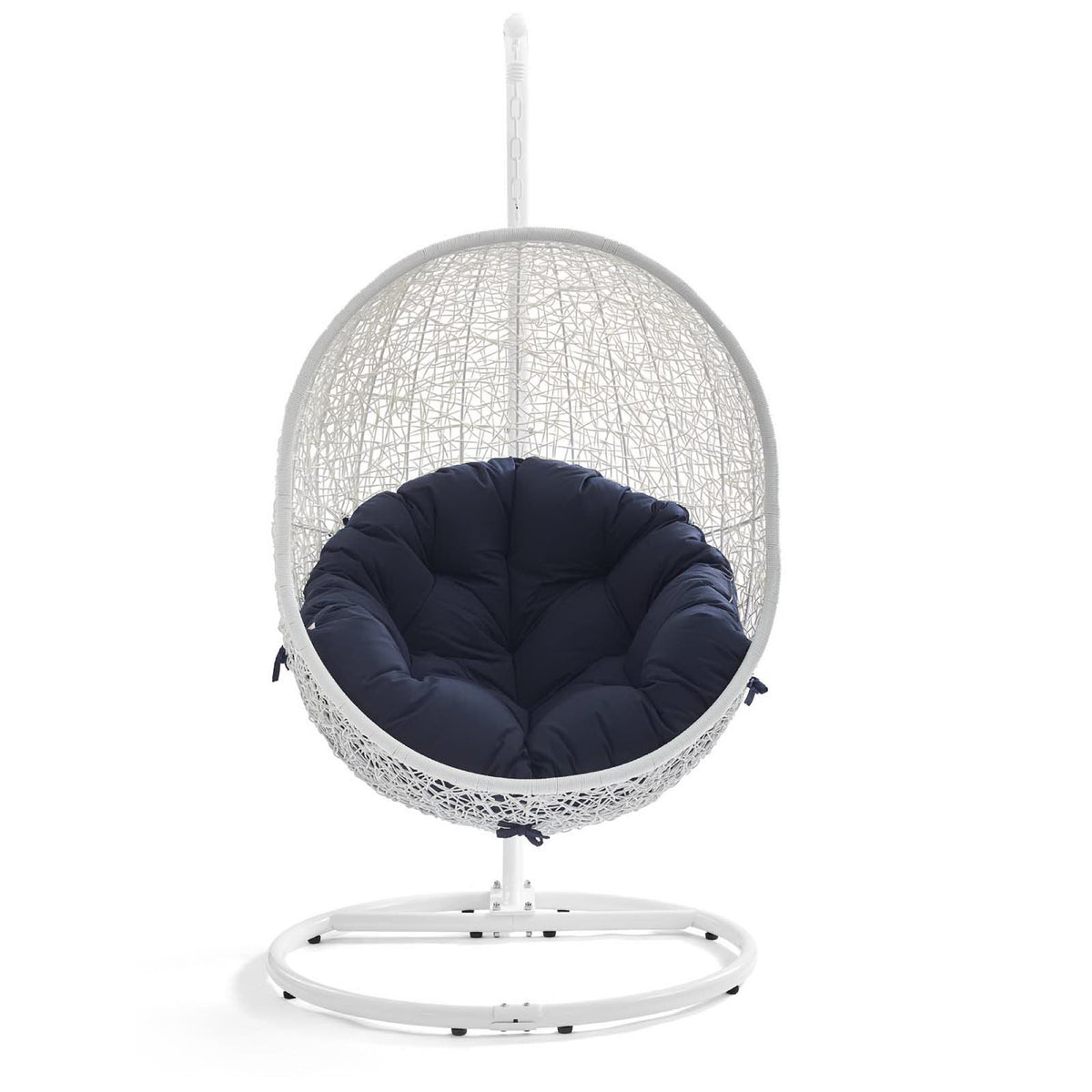 Hide Outdoor Patio Swing Chair With Stand - White Navy