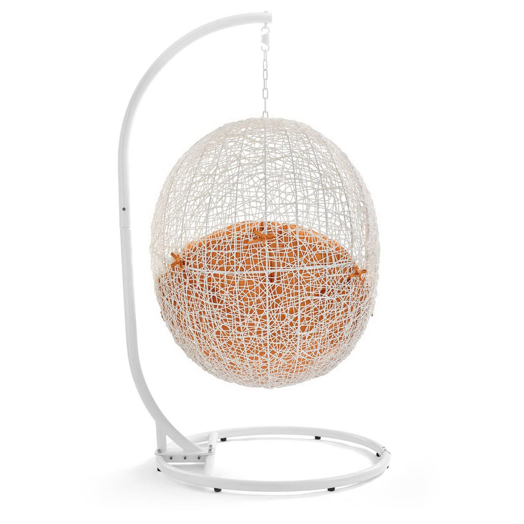 Hide Outdoor Patio Swing Chair With Stand - White Orange