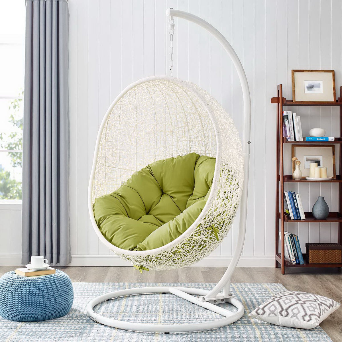 Hide Outdoor Patio Swing Chair With Stand - White Peridot