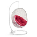 Hide Outdoor Patio Swing Chair With Stand - White Red