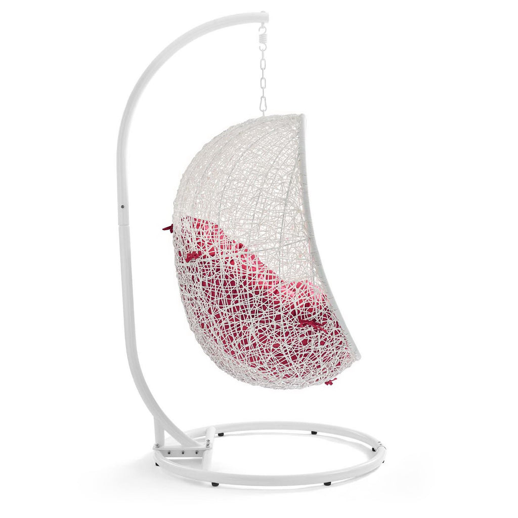 Hide Outdoor Patio Swing Chair With Stand - White Red