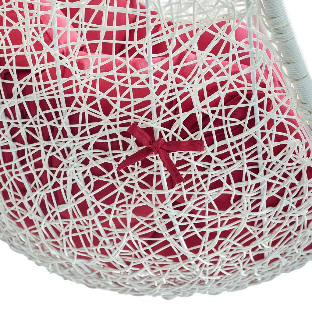 Hide Outdoor Patio Swing Chair With Stand - White Red