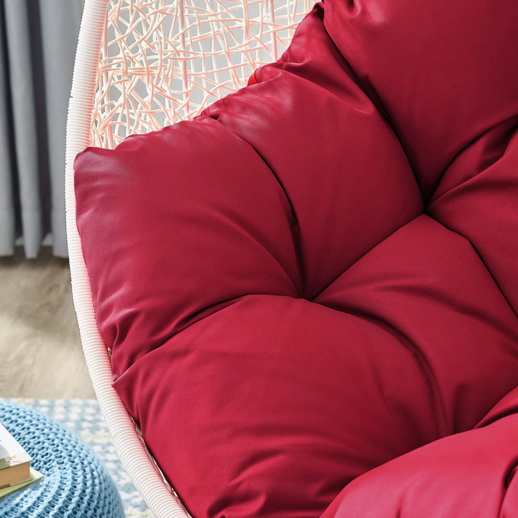 Hide Outdoor Patio Swing Chair With Stand - White Red