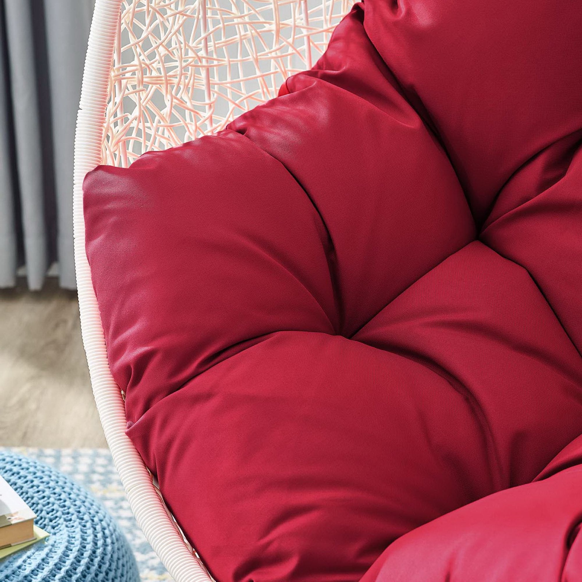 Hide Outdoor Patio Swing Chair With Stand - White Red