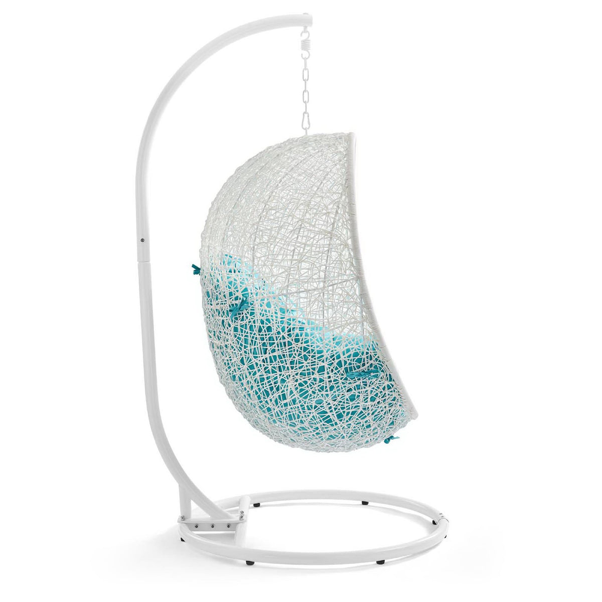 Hide Outdoor Patio Swing Chair With Stand - White Turquoise