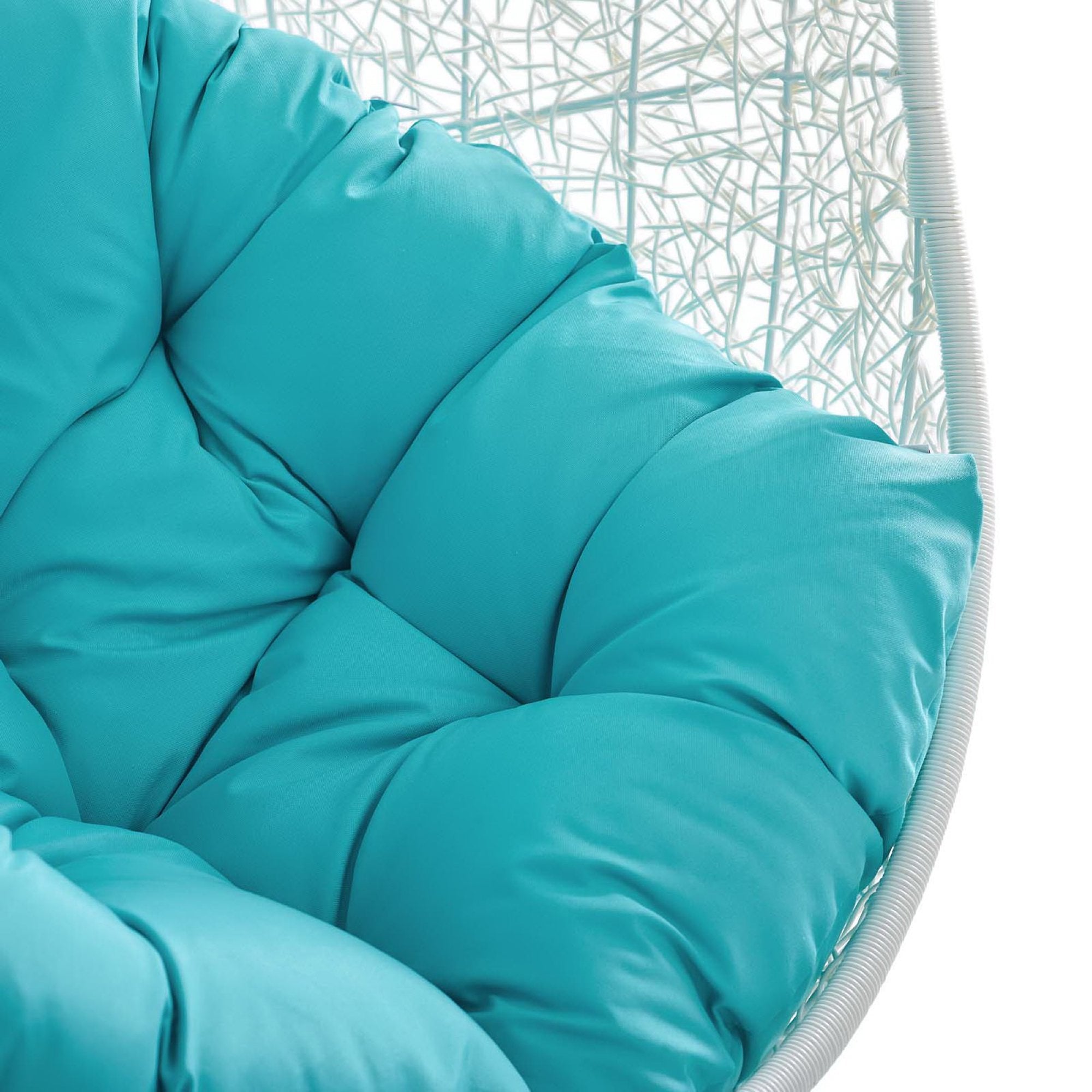 Hide Outdoor Patio Swing Chair With Stand - White Turquoise