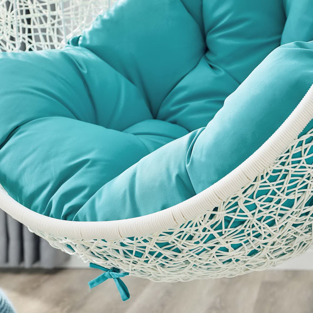 Hide Outdoor Patio Swing Chair With Stand - White Turquoise