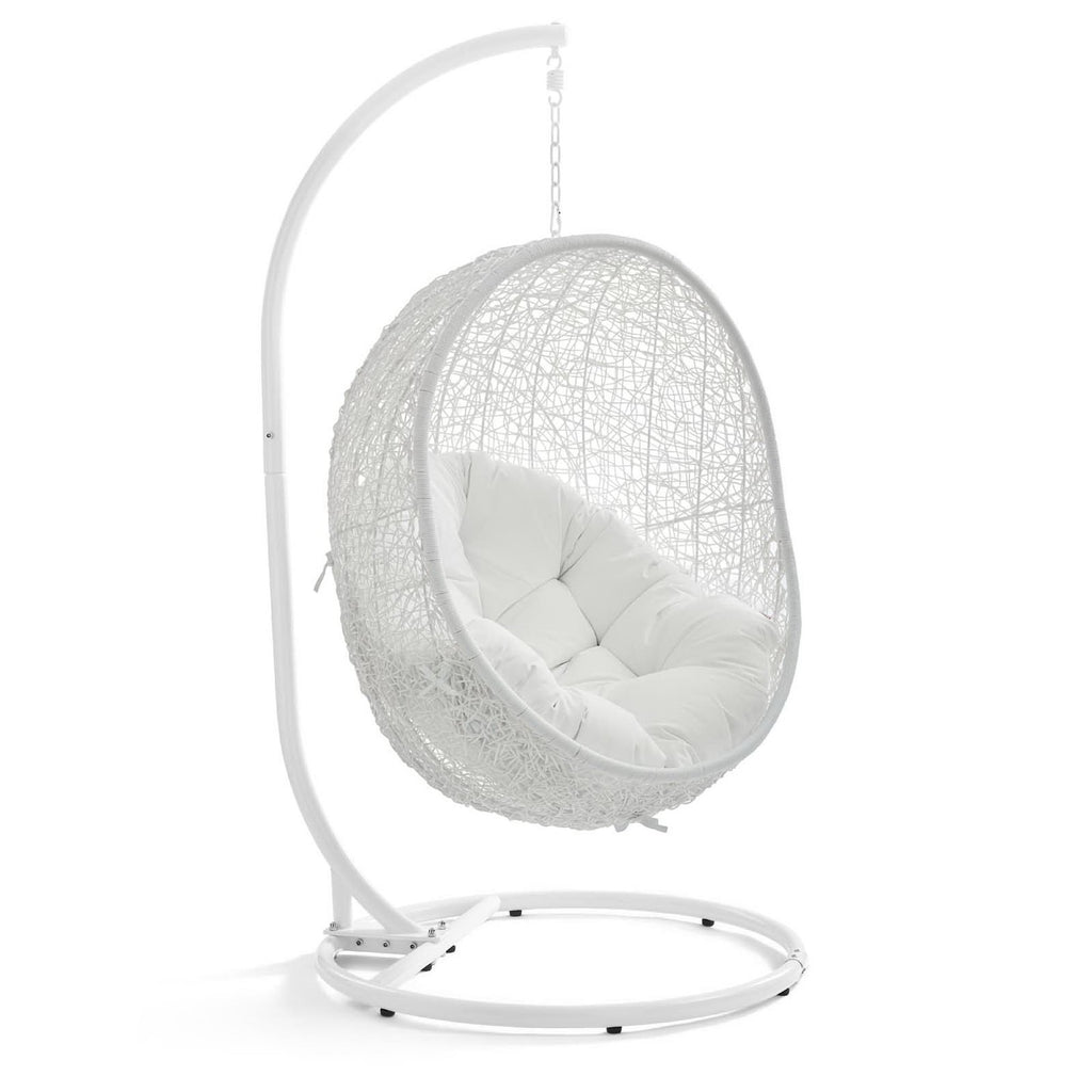 Hide Outdoor Patio Swing Chair With Stand - White
