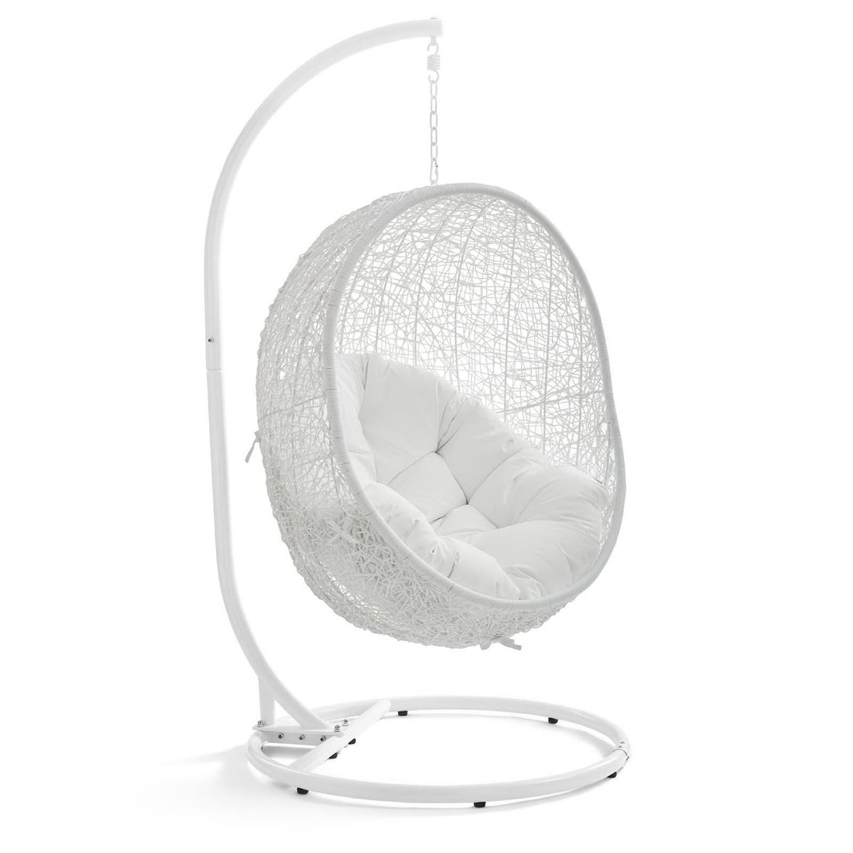 Hide Outdoor Patio Swing Chair With Stand - White