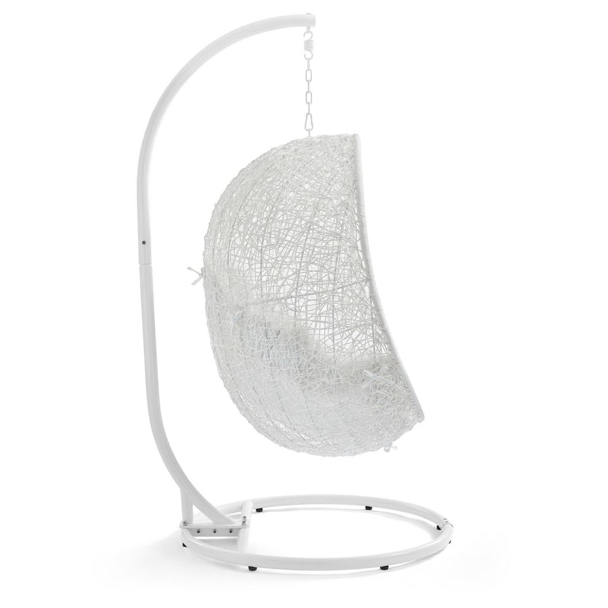 Hide Outdoor Patio Swing Chair With Stand - White