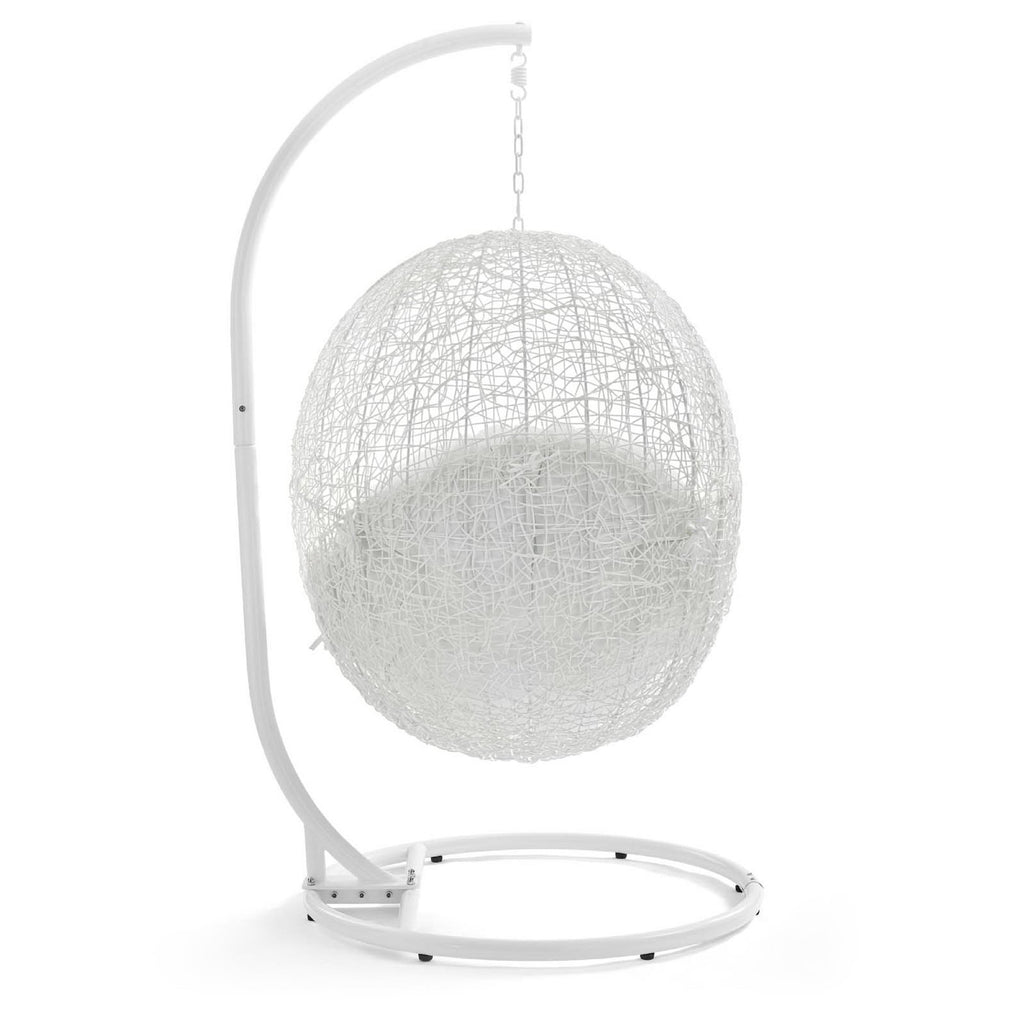Hide Outdoor Patio Swing Chair With Stand - White