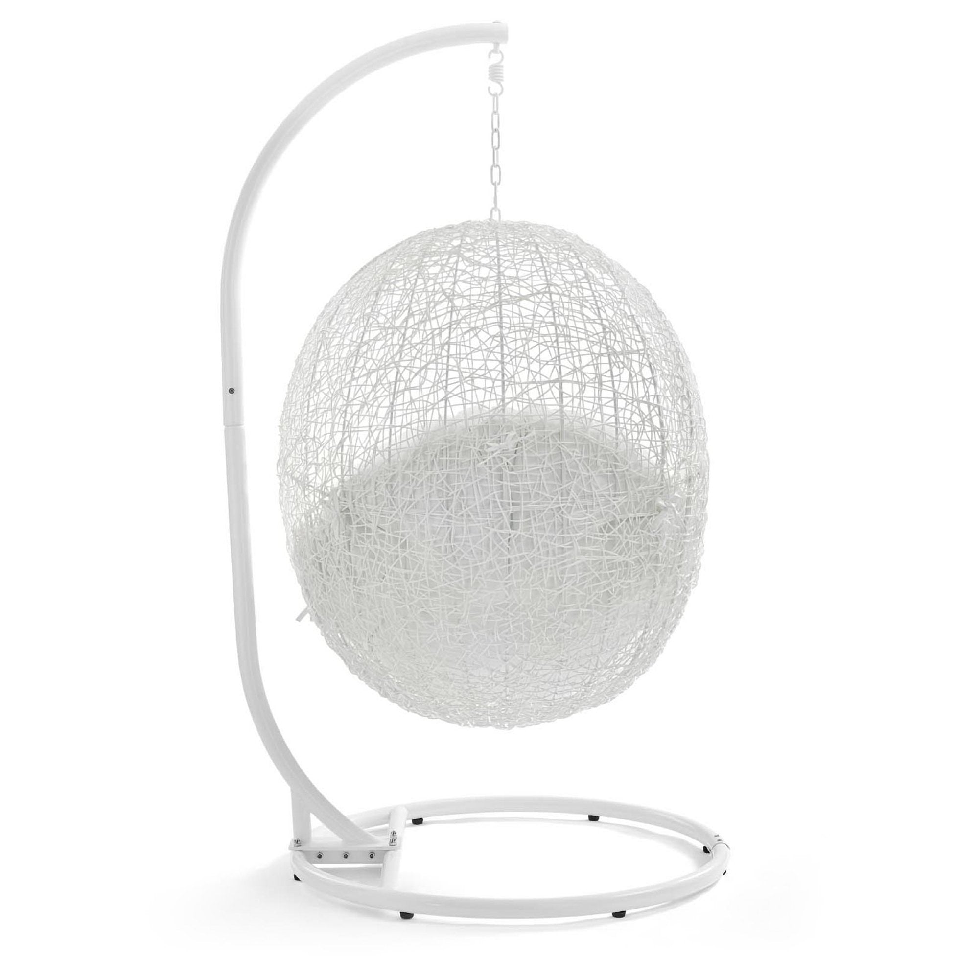 Hide Outdoor Patio Swing Chair With Stand - White