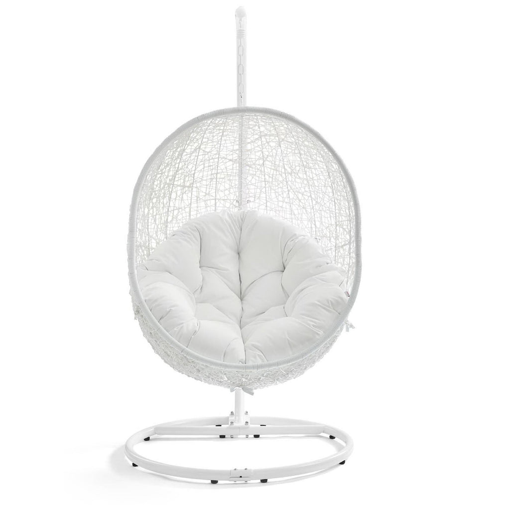 Hide Outdoor Patio Swing Chair With Stand - White