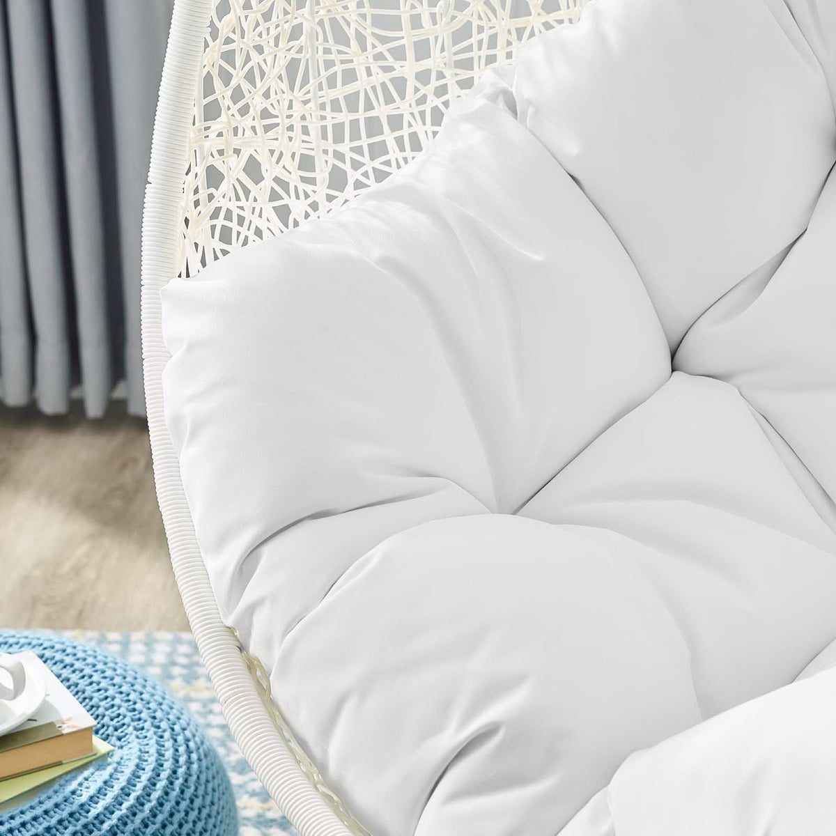 Hide Outdoor Patio Swing Chair With Stand - White
