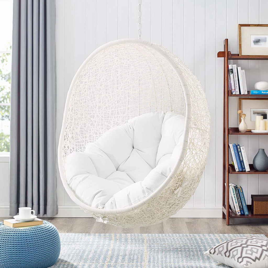 Hide Outdoor Patio Swing Chair With Stand - White