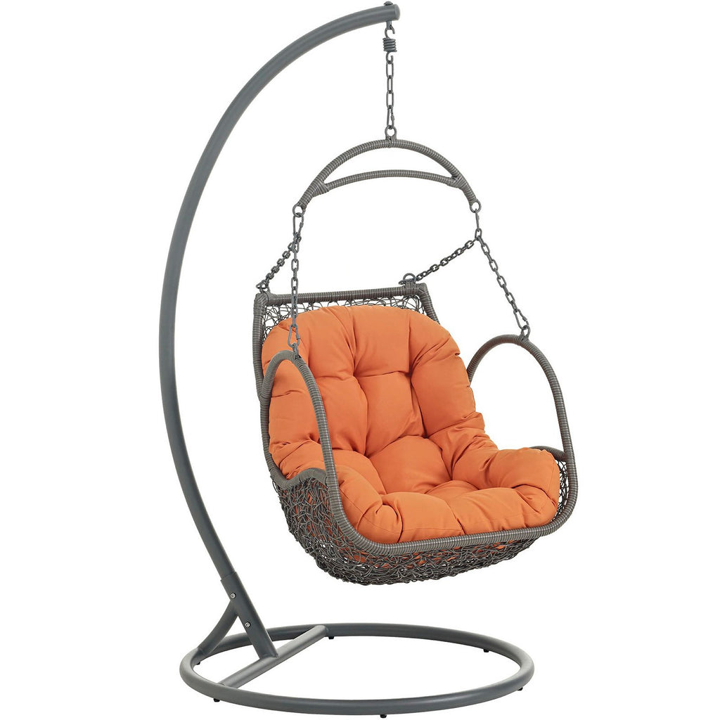 Arbor Outdoor Patio Wood Swing Chair - Orange