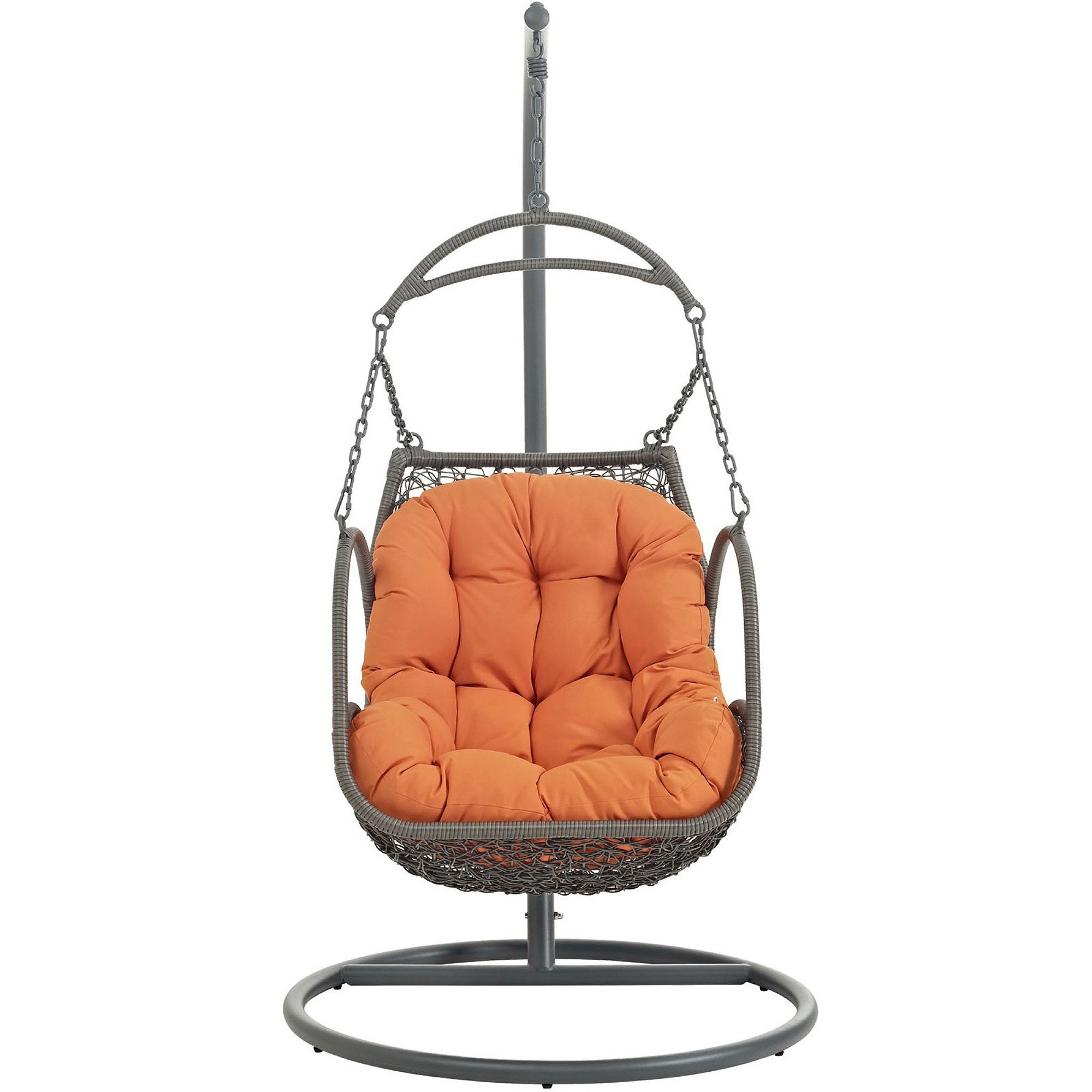Arbor Outdoor Patio Wood Swing Chair - Orange