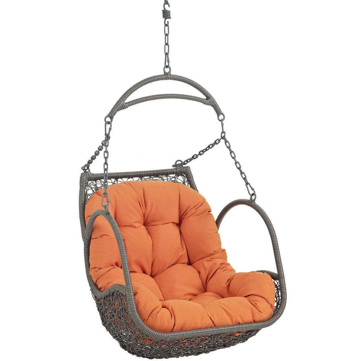 Arbor Outdoor Patio Wood Swing Chair - Orange