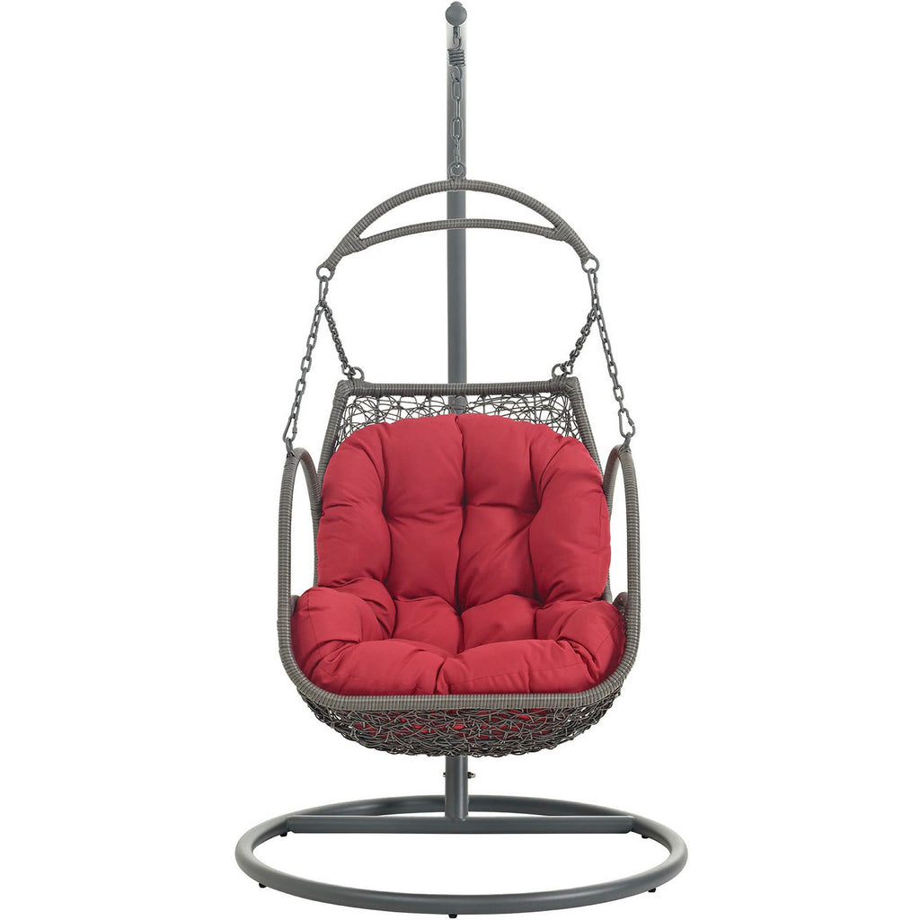 Arbor Outdoor Patio Wood Swing Chair - Red