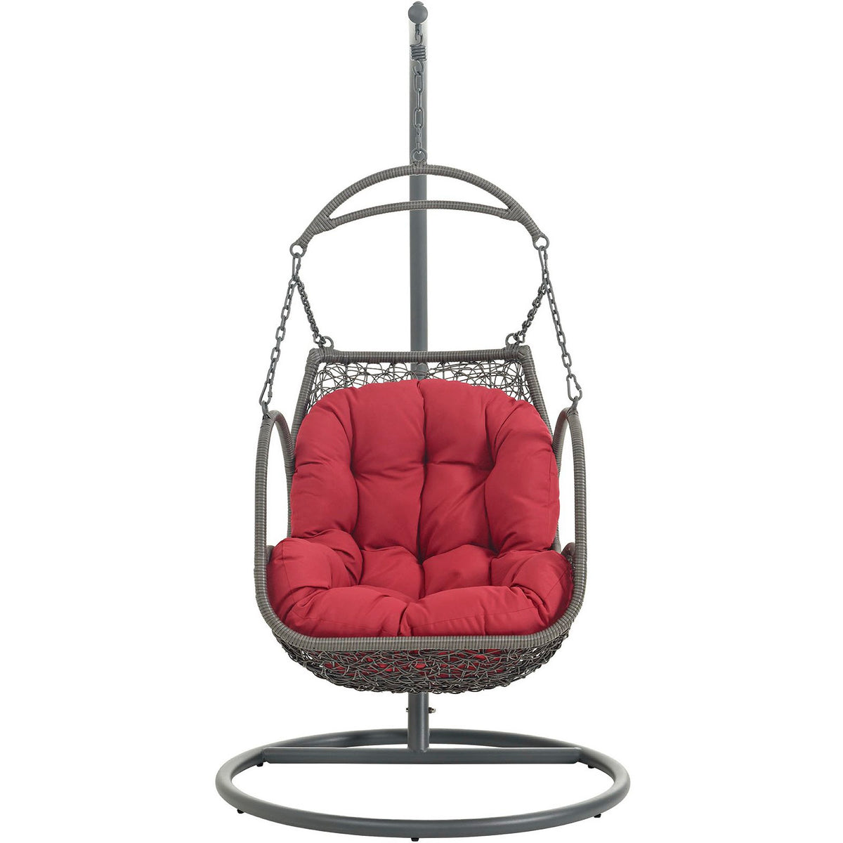 Arbor Outdoor Patio Wood Swing Chair - Red