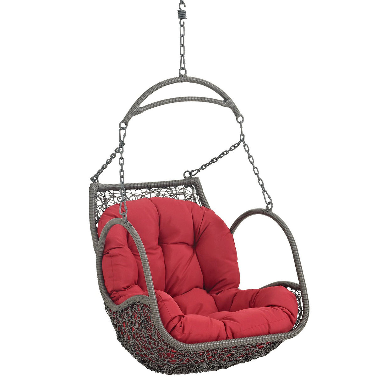 Arbor Outdoor Patio Wood Swing Chair - Red