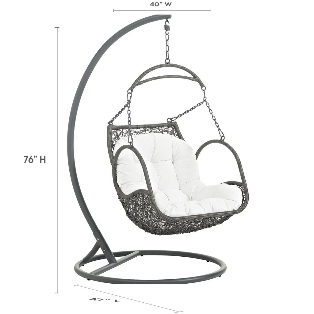 Arbor Outdoor Patio Wood Swing Chair - White