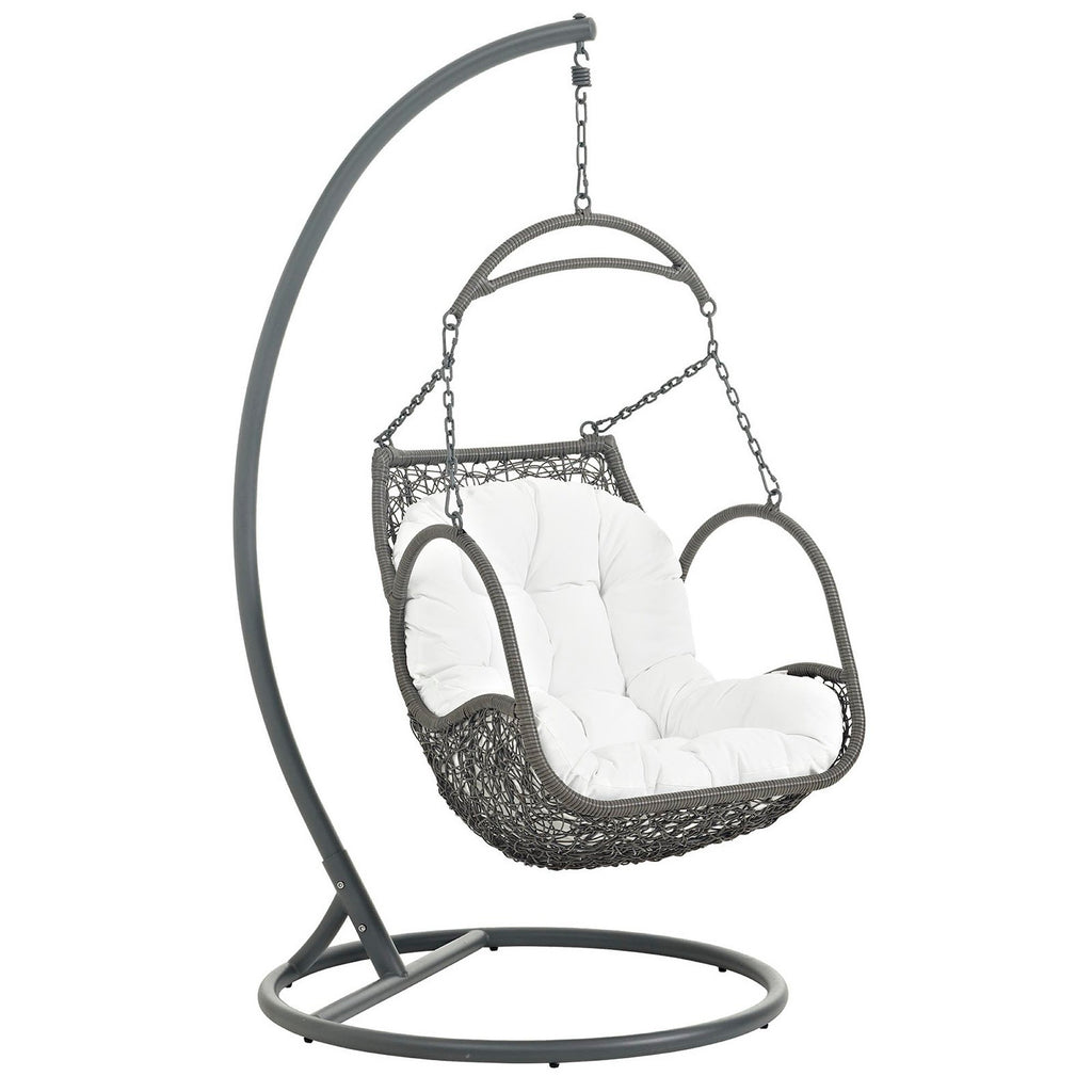 Arbor Outdoor Patio Wood Swing Chair - White
