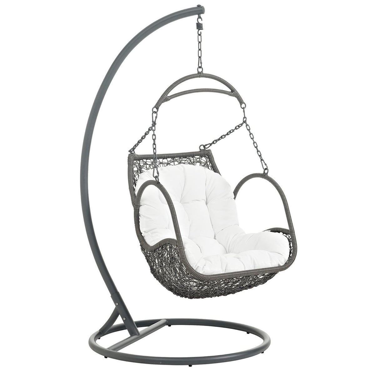 Arbor Outdoor Patio Wood Swing Chair - White