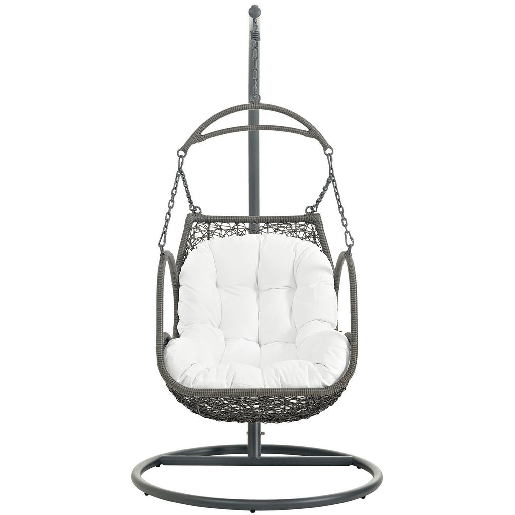 Arbor Outdoor Patio Wood Swing Chair - White