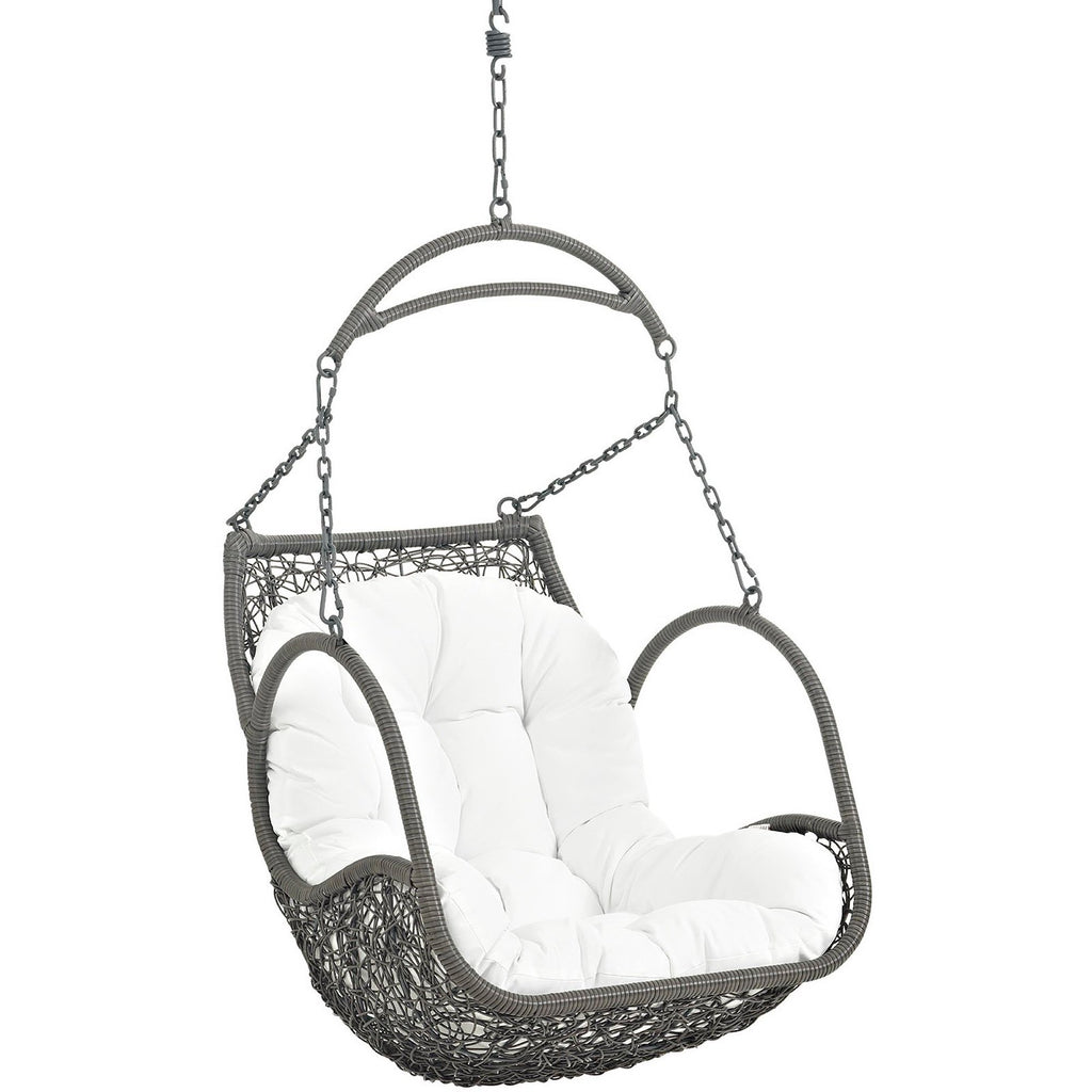 Arbor Outdoor Patio Wood Swing Chair - White