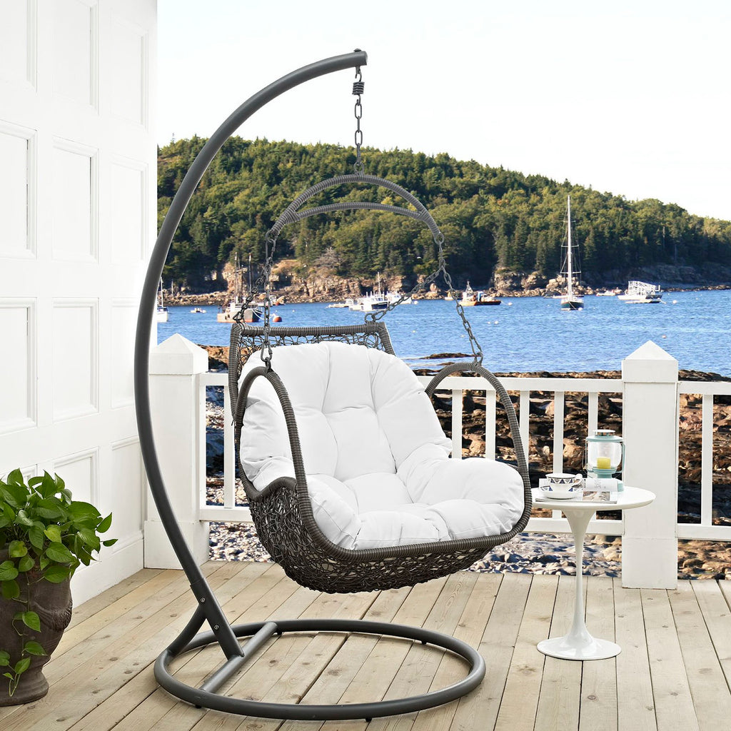 Arbor Outdoor Patio Wood Swing Chair - White
