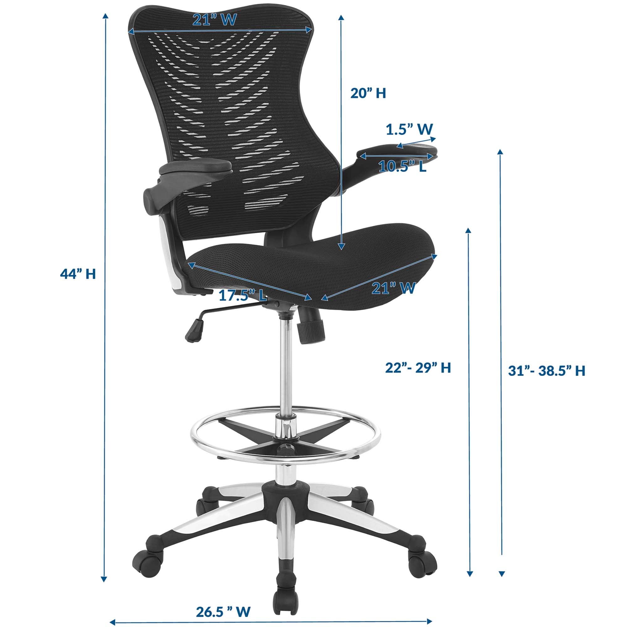 Charge Drafting Chair - Black