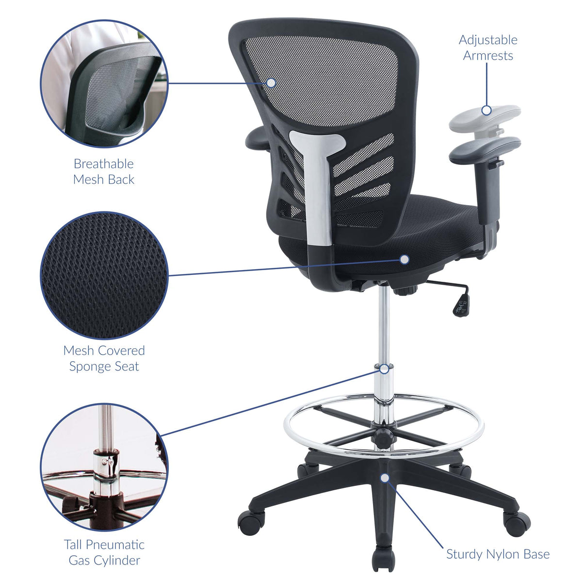 Articulate Drafting Chair - Black