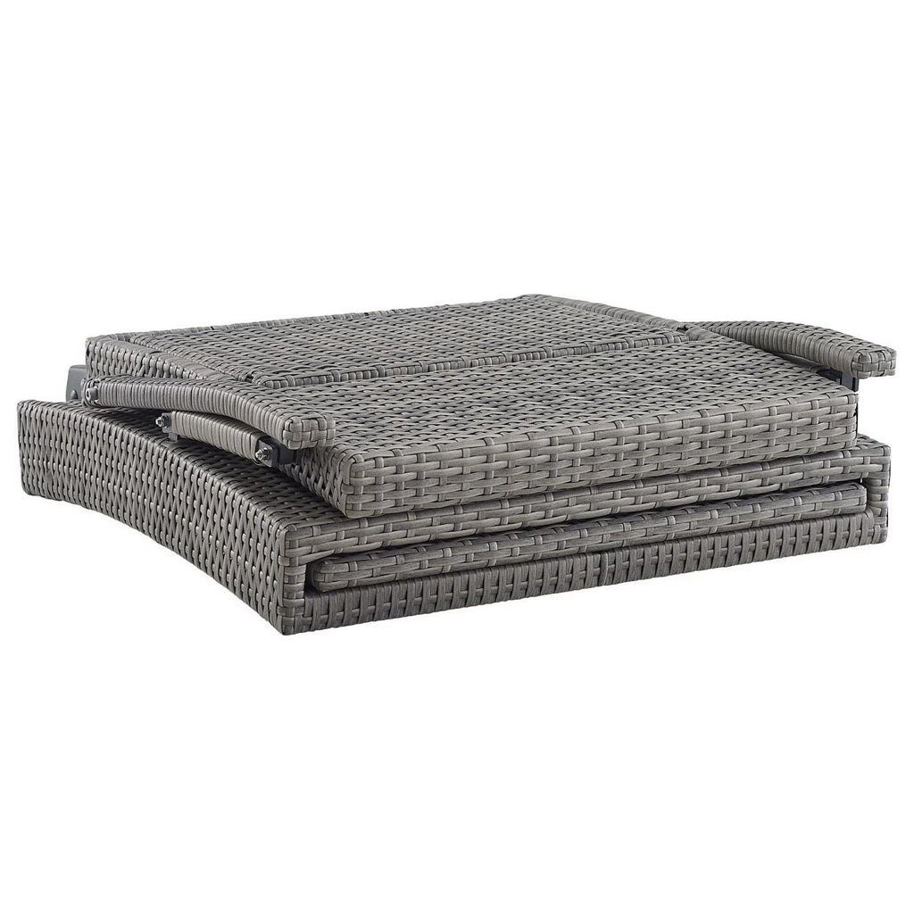 Envisage Chaise Outdoor Patio Wicker Rattan Lounge Chair - Light Gray Beige
